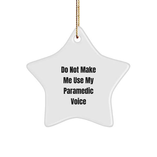 Funny Rescue Worker Gifts for Rescue Worker Men from Family, Rescue Worker Star Ornament, Do Not Make Me Use My Rescue Worker Voice, Christmas Unique Gifts for Rescue Worker Friends - Image 1