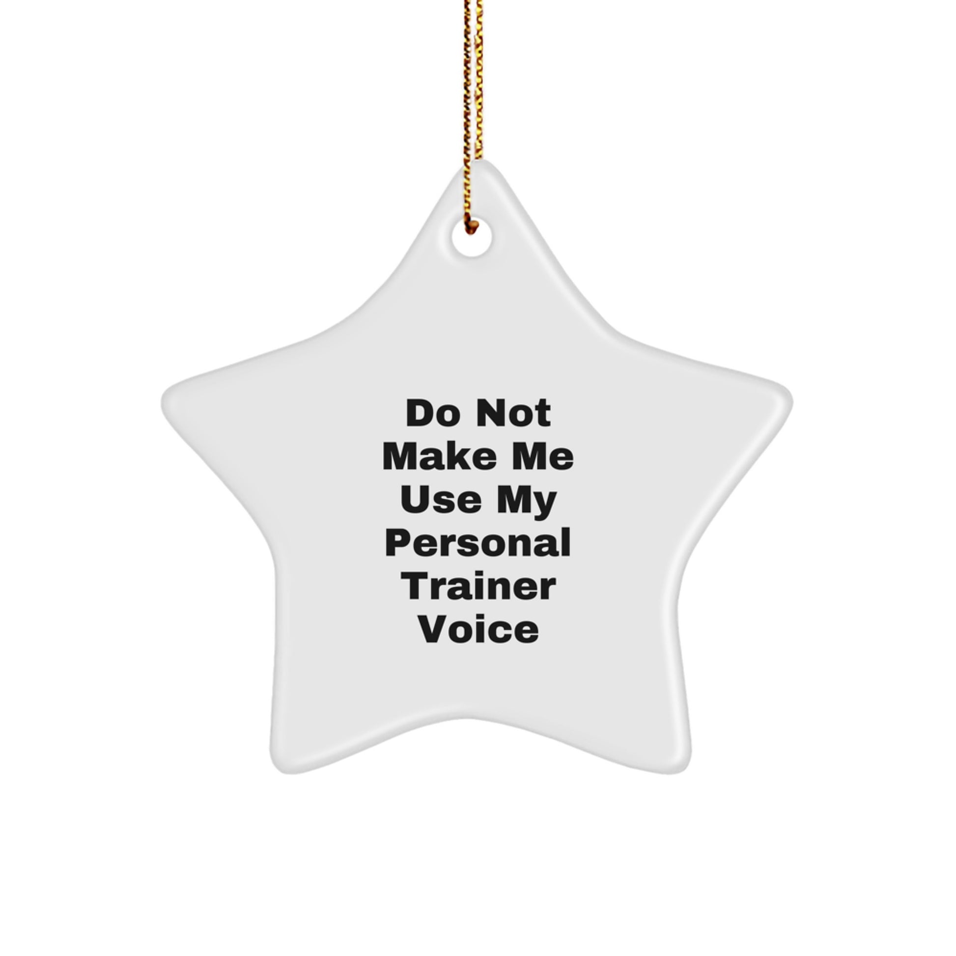 Funny Personal Trainer Gifts from Friends - Do Not Make Me Use My Personal Trainer Voice Star Ornament for Men, Women, Coworkers, Family - Christmas Unique Presents - Image 1