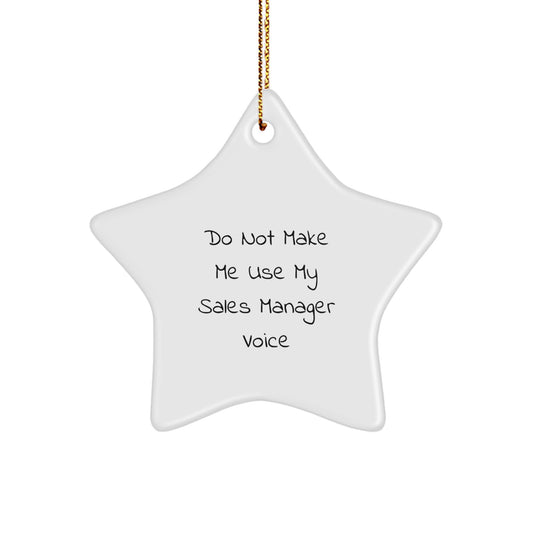 Funny Sales Manager Gifts from Family - Star Ornament for Sales Manager - Do Not Make Me Use My Sales Manager Voice Christmas Unique Gifts - Image 1