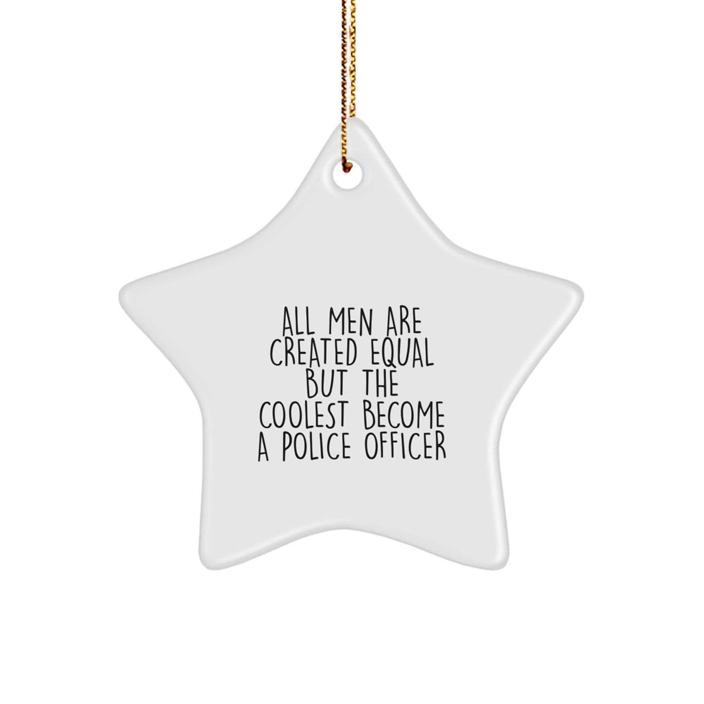 Police Officer Bold Keepsake Star Bright Christmas Ornament for Him Gift - Image 1