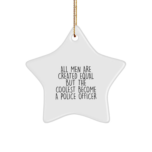 Police Officer Bold Keepsake Star Bright Christmas Ornament for Him Gift - Image 1