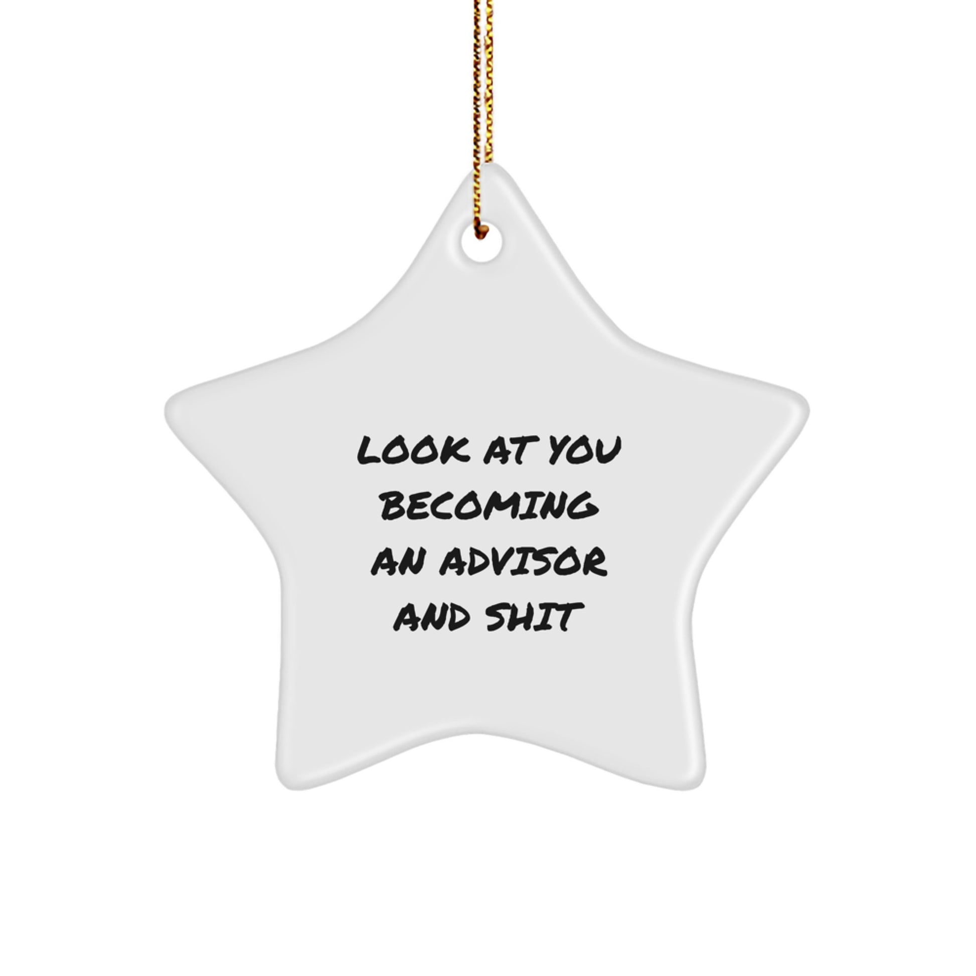 Funny Advisor Gift for Men or Women, 'Look At You Becoming An Advisor And Shit' Star Ornament, Christmas Unique Gifts from Friends, Family, Coworkers - Image 1