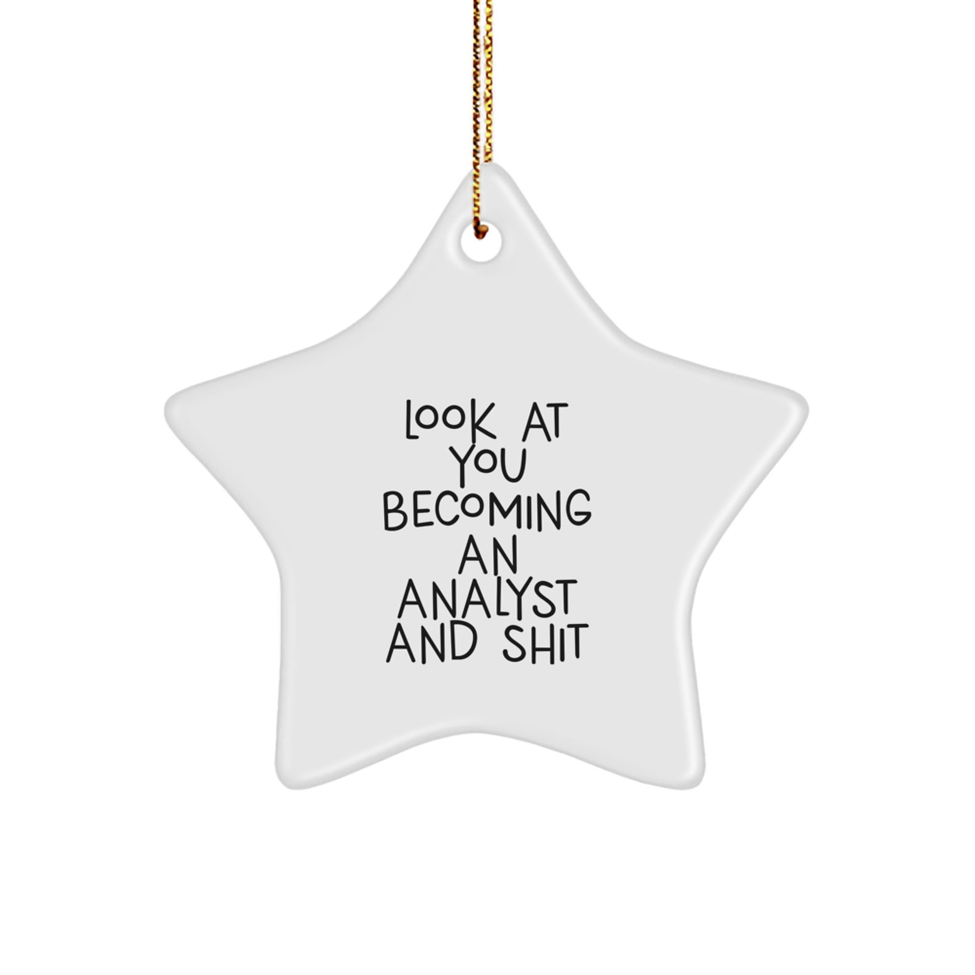 Funny Analyst Gifts - Look At You Becoming An Analyst Star Ornament for Christmas - Image 1