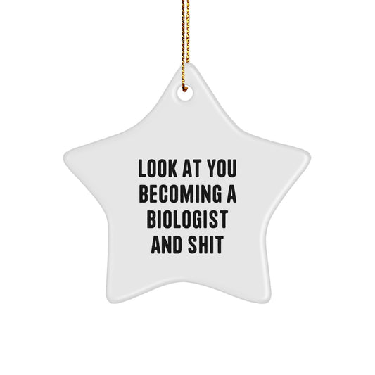 Funny Biologist Star Ornament Gifts for Men Women Friends Family Christmas Unique Present Ideas from Mom Dad Friends - Image 1