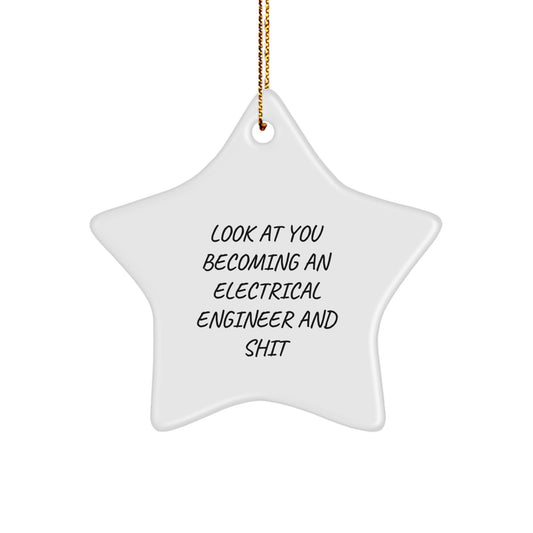 Funny Electrical Engineer Star Ornament Gifts from Friends, Christmas Unique Gifts for Electrical Engineer Men - Image 1
