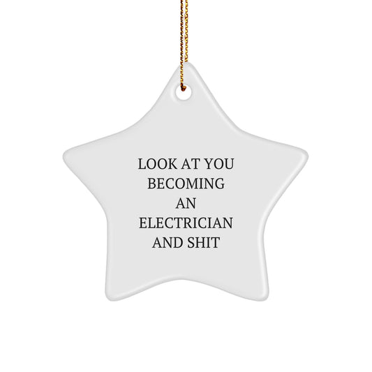 Funny Electrician Gifts from Family - Look At You Becoming An Electrician And Shit Christmas Unique Gifts for Electrician Friends - Image 1