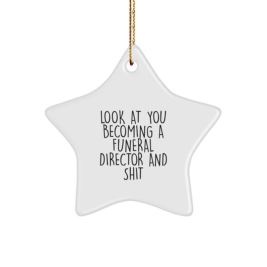 Funny Funeral Director Gifts, Star Ornament for Funeral Director, Christmas Unique Gifts from Friends for Funeral Director Men - Image 1