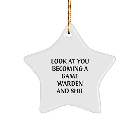 Funny Game Warden Star Ornament Gifts from Family to Men on Christmas Unique Decorations - Image 1
