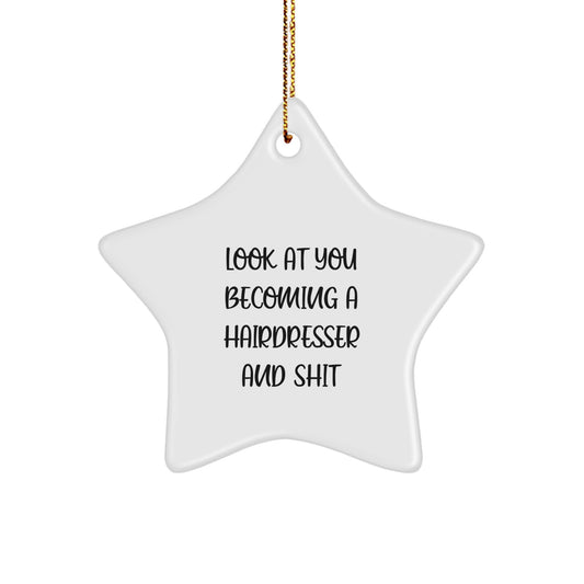 Funny Hairdresser Star Ornament Gifts from Friends for Hairdresser - Image 1