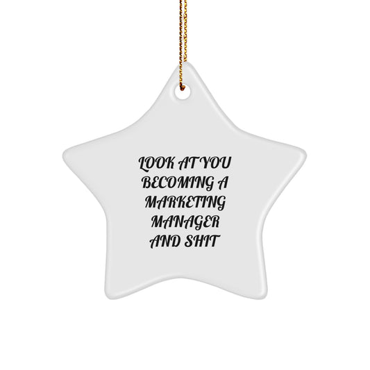 Funny Marketing Manager Star Ornament Gifts from Friends to Marketing Manager Men at Christmas Unique Gifts - Image 1