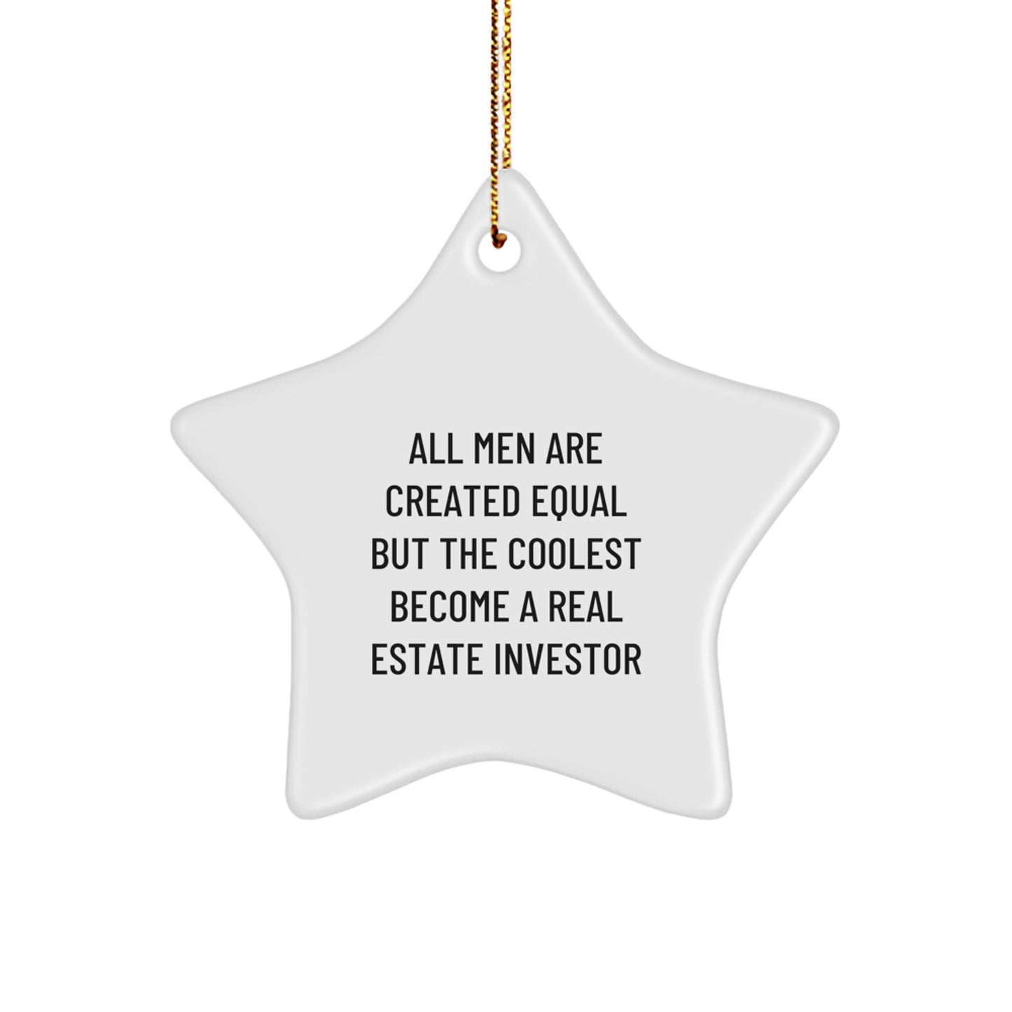 Funny Real Estate Investor Star Ornament Gifts for Men Friends from Real Estate Enthusiasts - Christmas Unique Star Decorations for Home Office Desk - Image 1