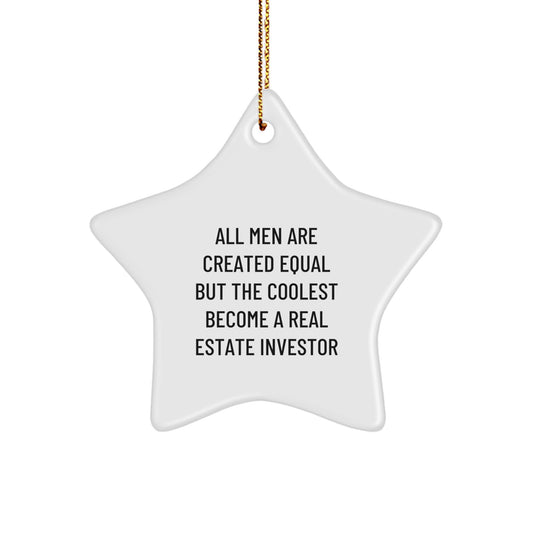 Funny Real Estate Investor Star Ornament Gifts for Men Friends from Real Estate Enthusiasts - Christmas Unique Star Decorations for Home Office Desk - Image 1