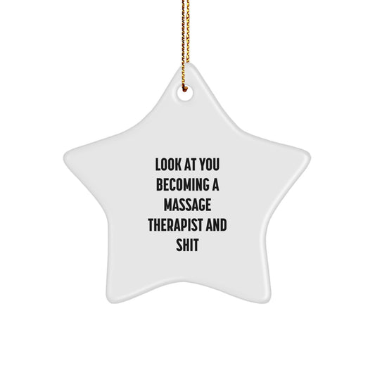 Funny Massage Therapist Star Ornament Gifts from Men to Friends for Christmas Unique Inspirational Gift - Image 1