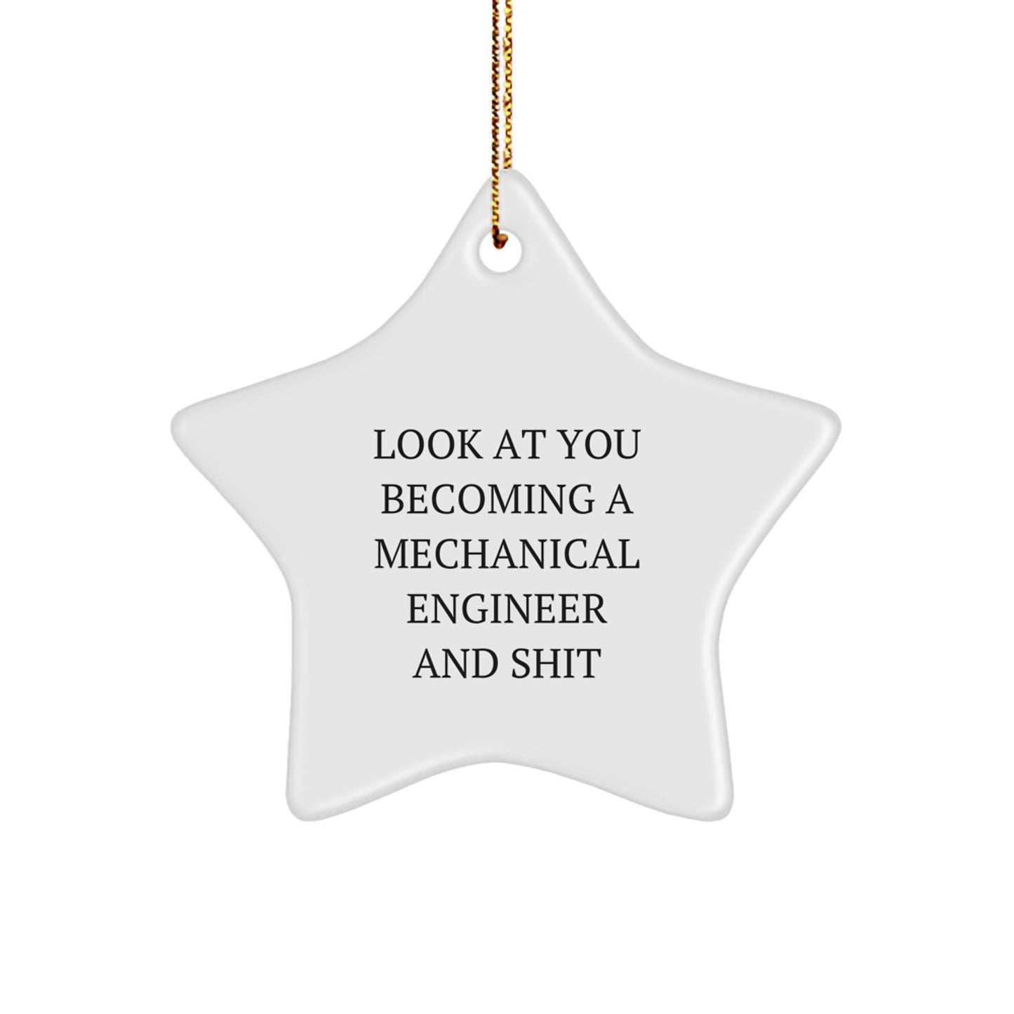 Funny Mechanical Engineer Christmas Unique Gifts from Men with Star Ornament for Him, Unique Star Shaped Decor for Home - Image 1