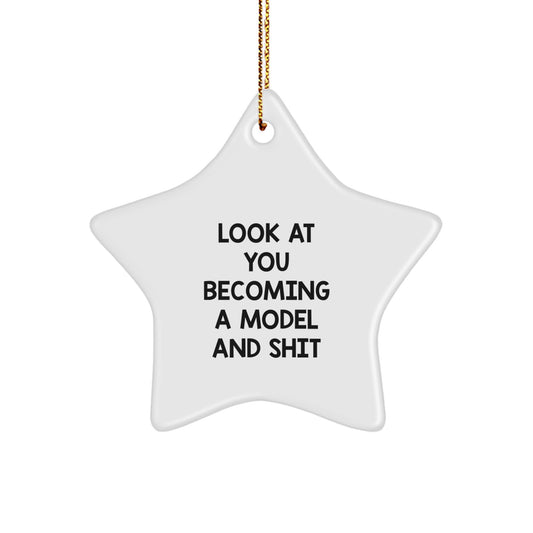Funny Model Star Ornament Gifts from Friends or Family for Christmas Unique Ideas - Image 1