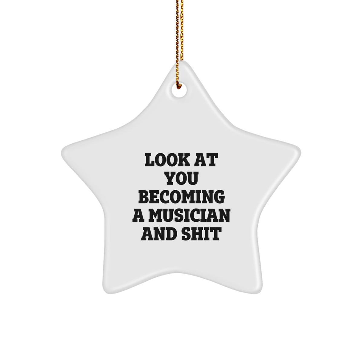 Funny Musician Gifts from Friends, Star Ornament for Men, Gift for Musician, Look At You Becoming A Musician And Shit, Christmas Unique Gifts - Image 1