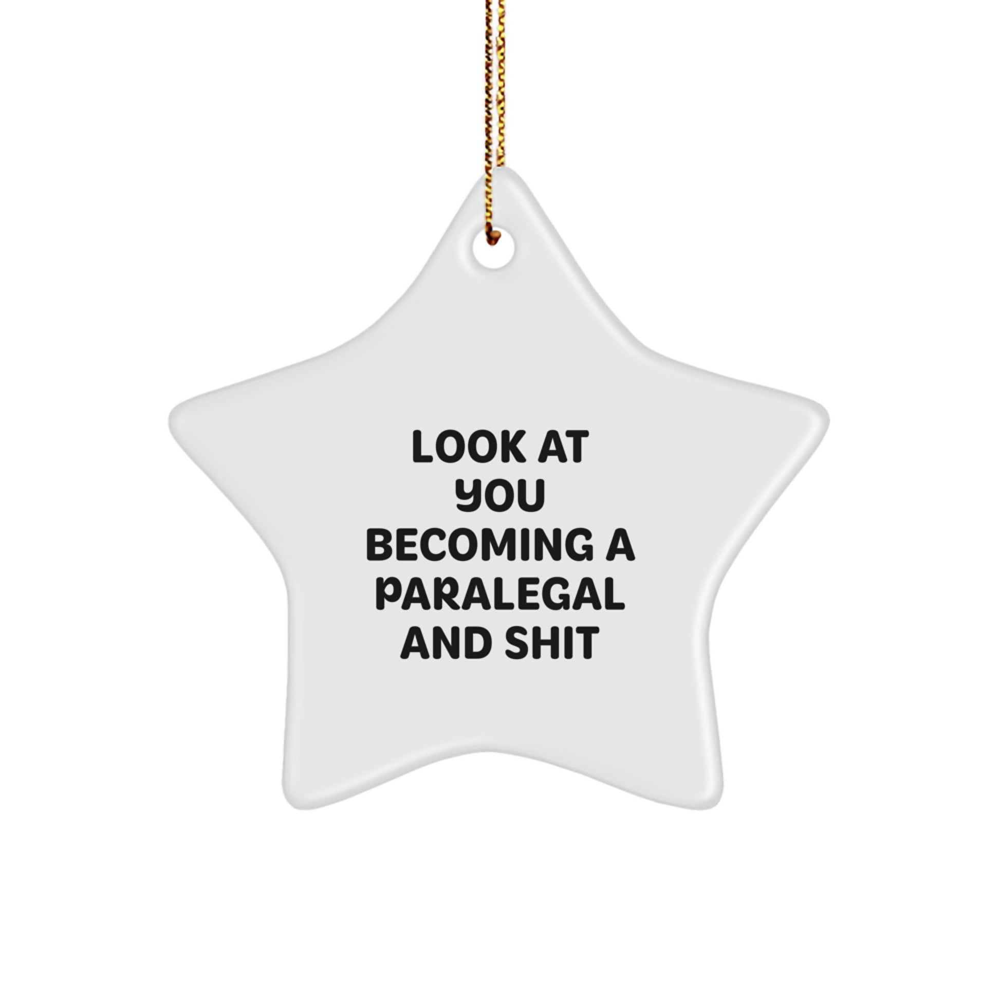 Funny Paralegal Gifts for Her - Look At You Becoming A Paralegal And Shit Star Ornament, Gifts from Friends to Family - Image 1
