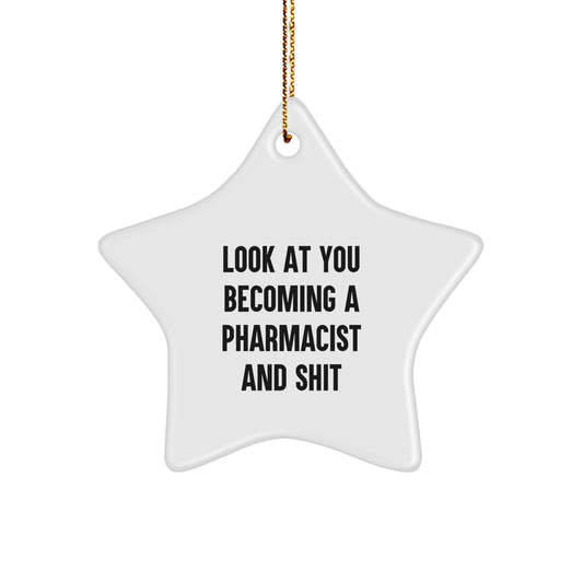Funny Pharmacist Star Ornament Gifts from Men to Friends and Family for Christmas Unique Present Idea - Image 1