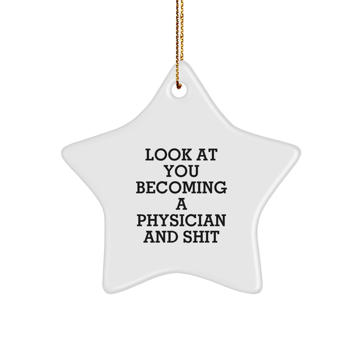 Funny Physician Star Ornament, Gifts from Family to Physician, Look At You Becoming A Physician And Shit Christmas Unique Gifts - Image 1