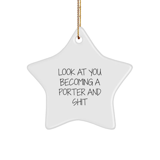 Funny Porter Star Ornament Gifts from Friends Christmas Unique Gifts for Porter Men - Image 1