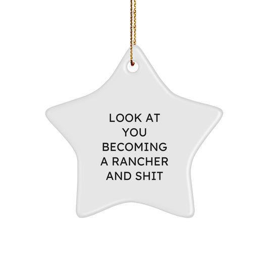 Funny Look at You Becoming a Rancher Star Ornament Gifts from Family for Christmas Rancher - Image 1