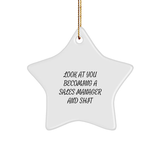 Funny Sales Manager Star Ornament Gifts from Friends, Perfect for Christmas Unique Gifts, Gifts for Sales Manager Men - Image 1