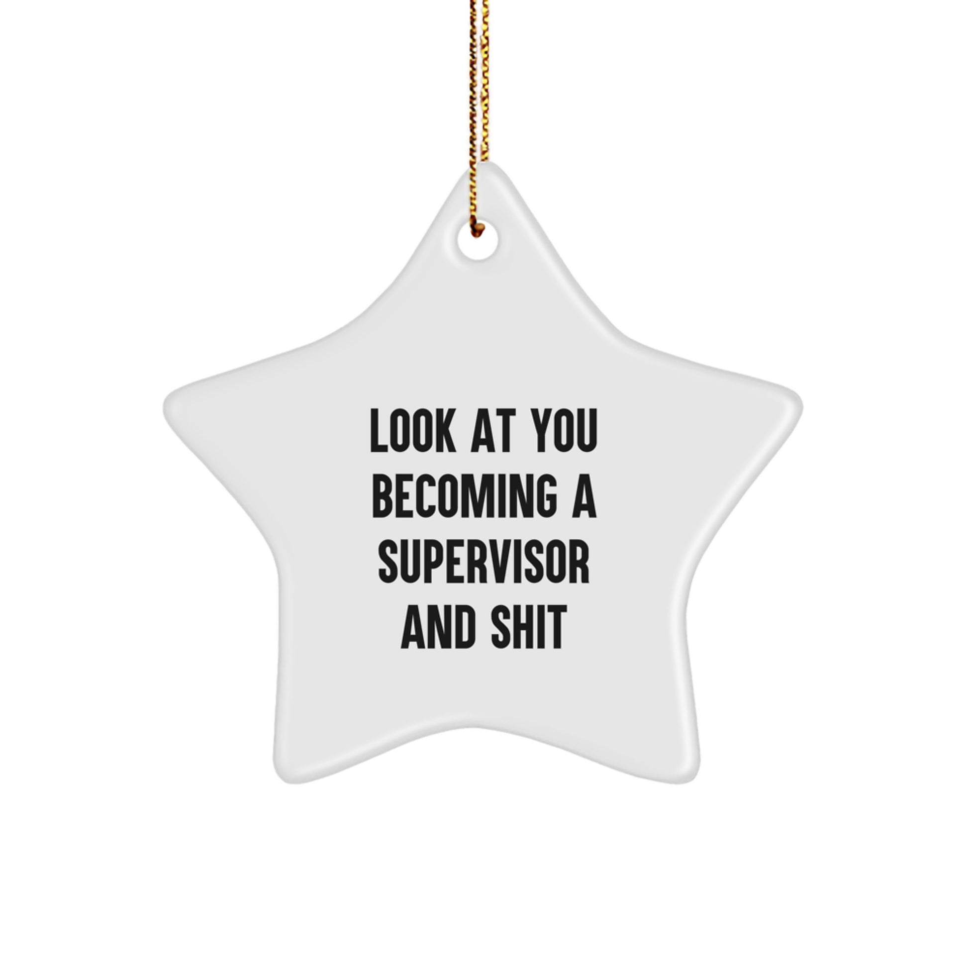Funny Supervisor Gifts from Friends for Men Supervisor Star Ornaments at Christmas Unique Gifts - Image 1