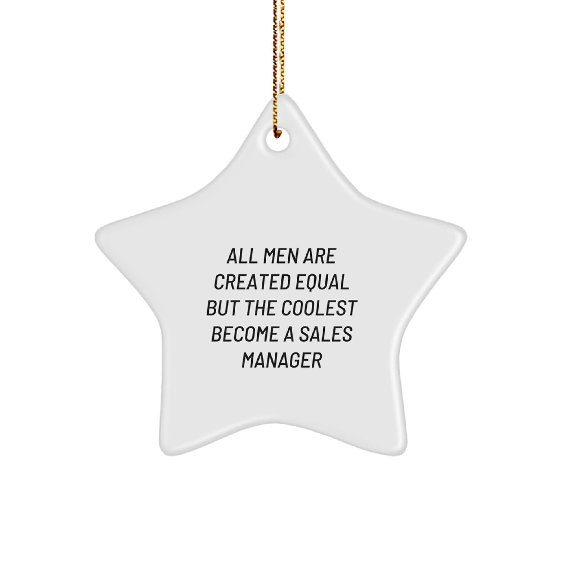 Funny Sales Manager Gifts from Friends Star Ornament, Christmas Unique Gifts, Sales Manager Star Shaper, All Men Are Created Equal Quotes - Image 1