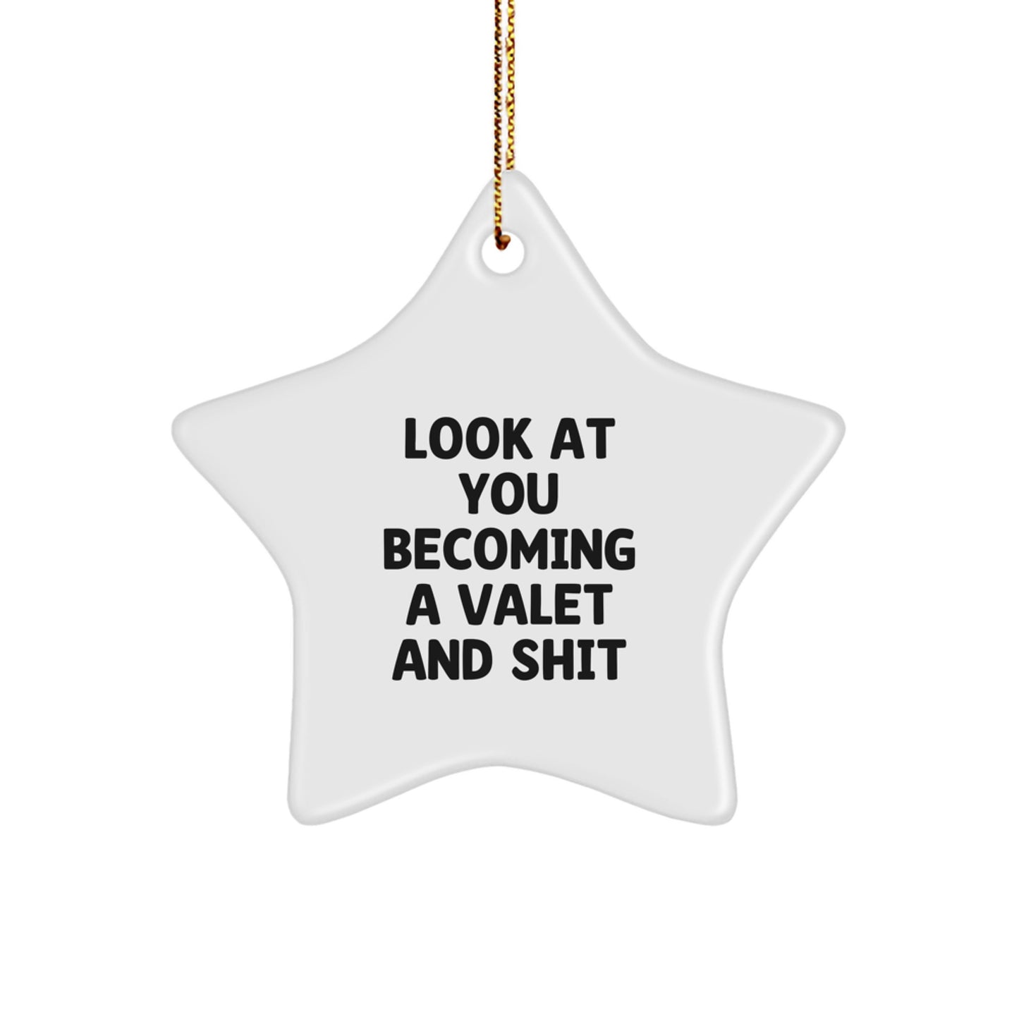 Funny Valet Star Ornament Gifts for Christmas - Unique Look At You Becoming A Valet and Shit Decorations for Men, Friends, Family - Image 1