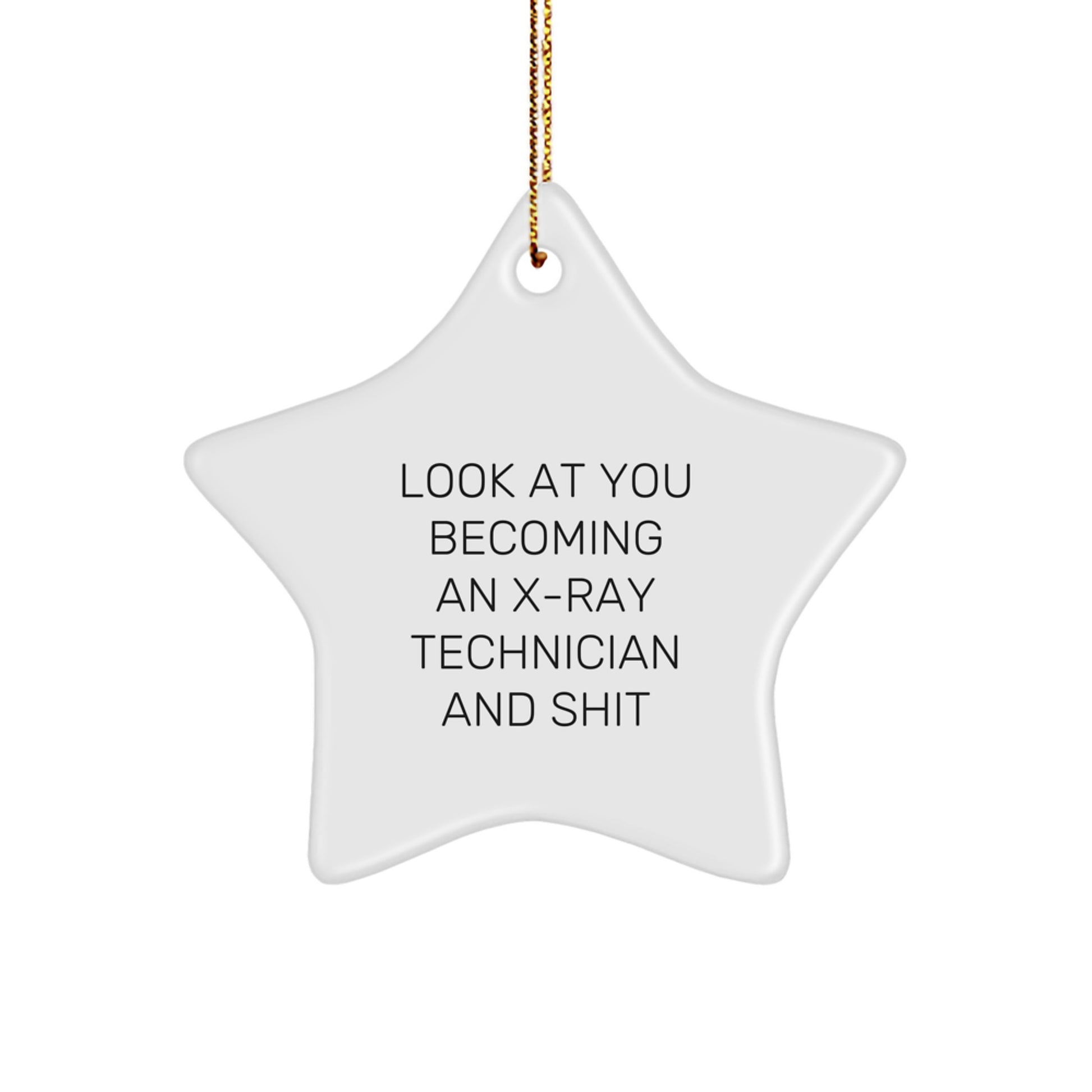 Funny X-Ray Technician Gift for Him, Star Ornament Christmas Unique Gifts from Men, Become an X-ray Technician and Shit - Image 1