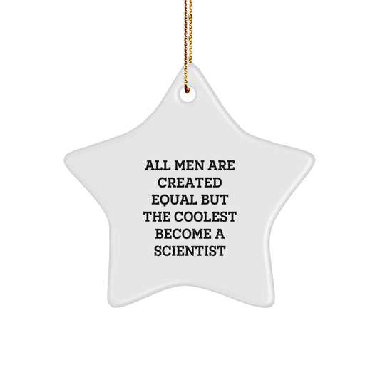 Funny Scientist Star Ornament for Men Gifts from Friends, Coolest Scientist Star Ornament for Christmas Unique Gifts, Scientist Star Shaped Decoration - Image 1