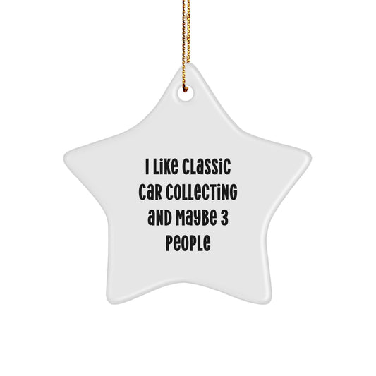 Funny Classic Car Collecting Christmas Unique Gifts for Him, Classic Car Fan Gifts from Friends, Star Ornament for Classic Car Collecting Enthusiasts, Unique Christmas Decorations - Image 1