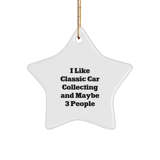 Classic Car Collecting Star Ornament, Funny Christmas Unique Gift for Classic Car Enthusiasts, Star Shaped Decoration Gifts from Friends or Family - Image 1
