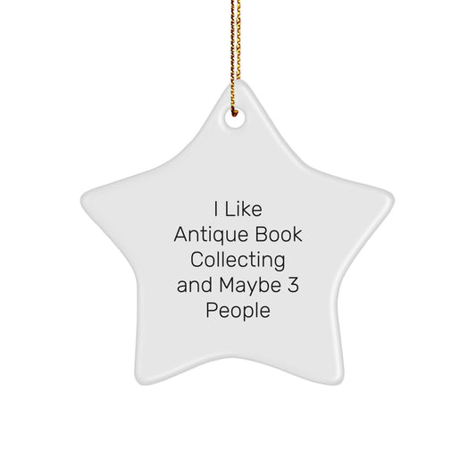 Playful Antique Book Collecting Star Ornament Memento Christmas Unique Gift - Image 1