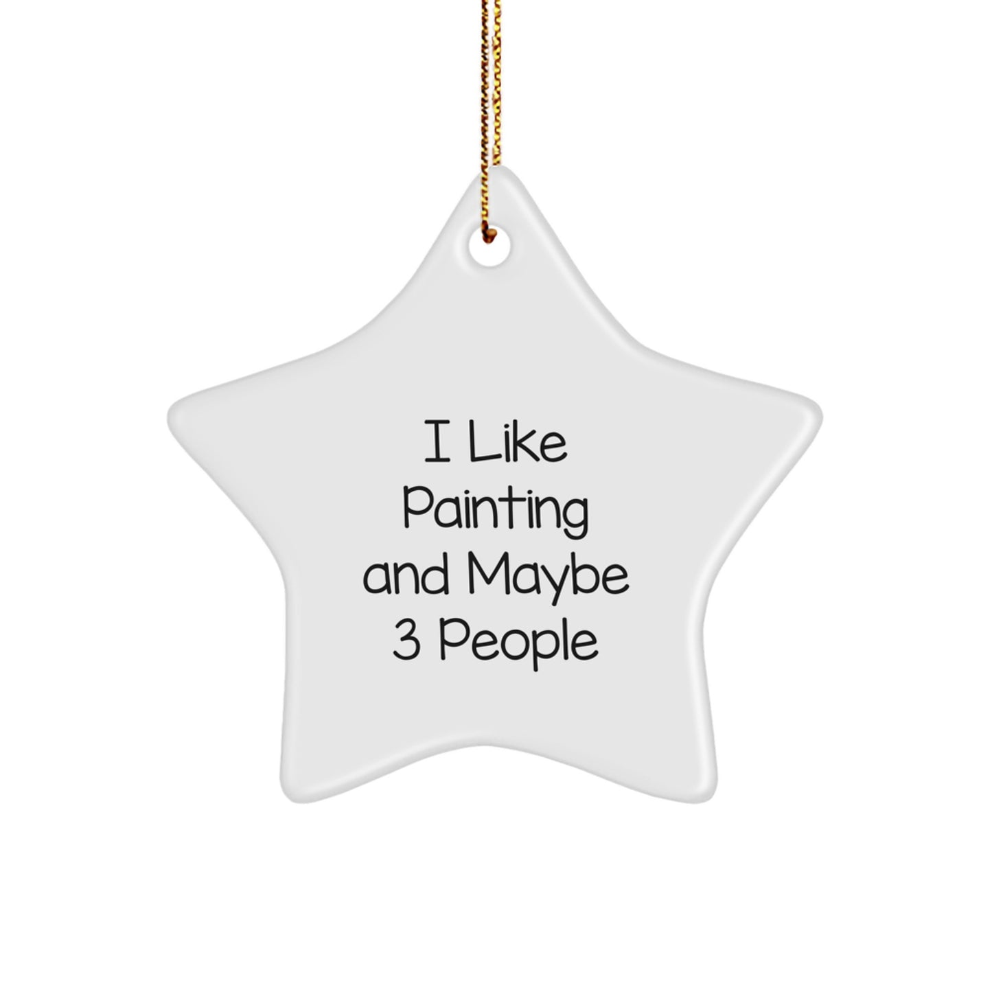 Funny Painting Star Ornament Gift for Painting Enthusiasts from Friends, White Star Shaped Decoration for Christmas Unique Gifts - Image 1