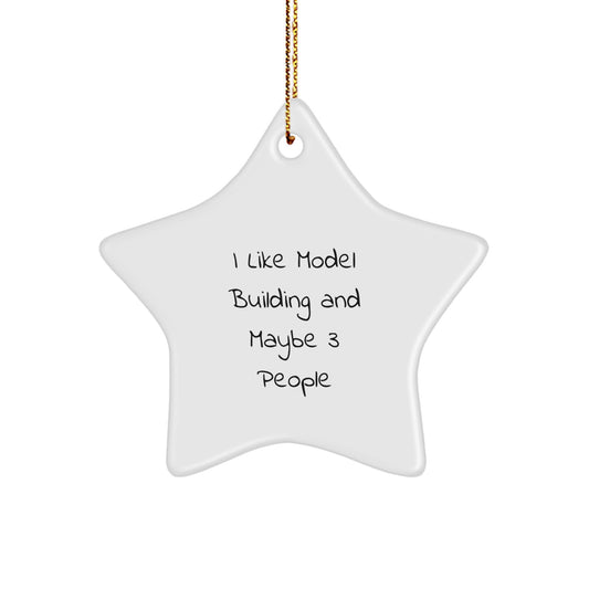 Funny Model Building Star Ornament Gift for 3 Friends from Family at Christmas Time - Image 1