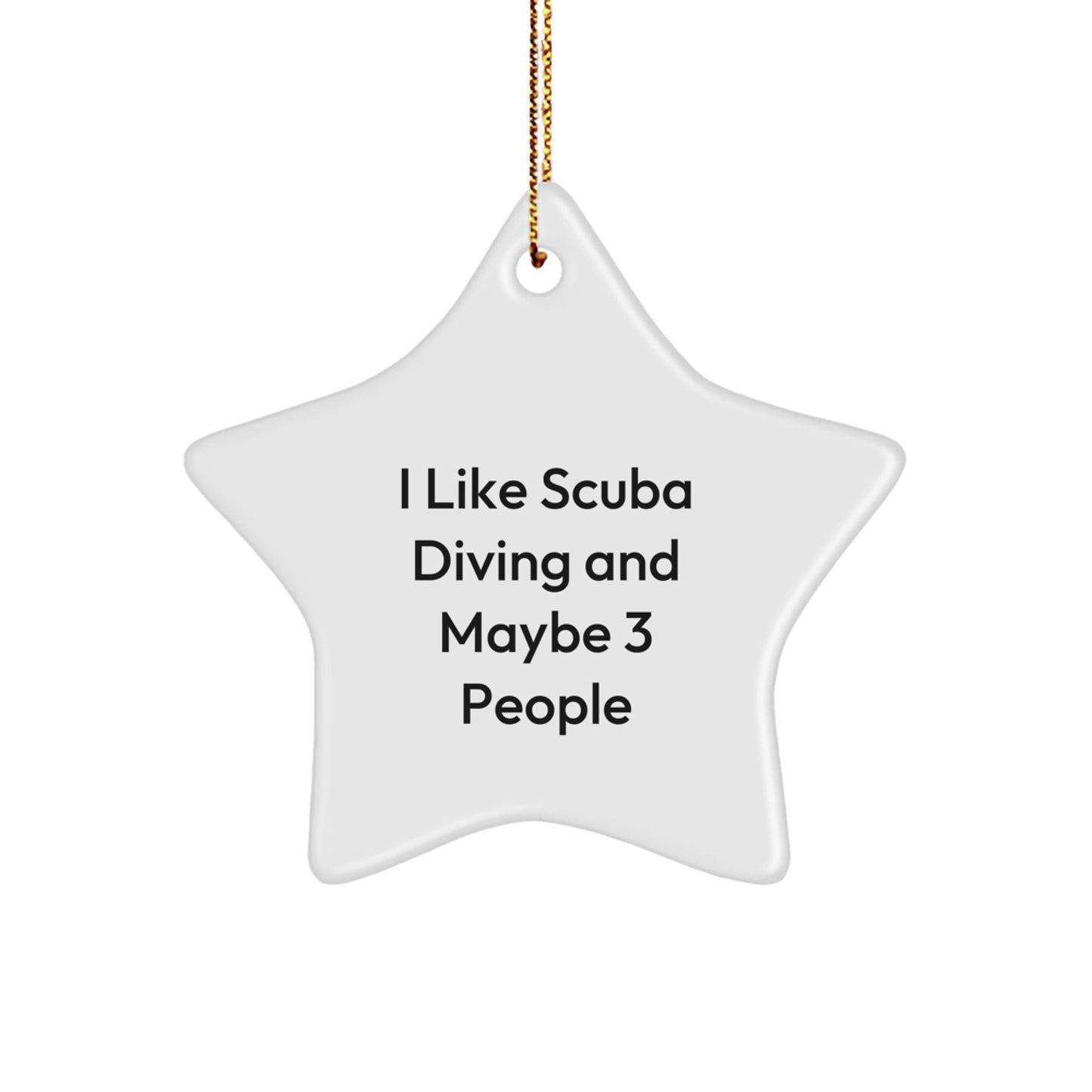 Funny Scuba Diving Gifts from Friends for Scuba Diving Enthusiasts Star Ornament White Star Shaped Christmas Unique Gifts - Image 1