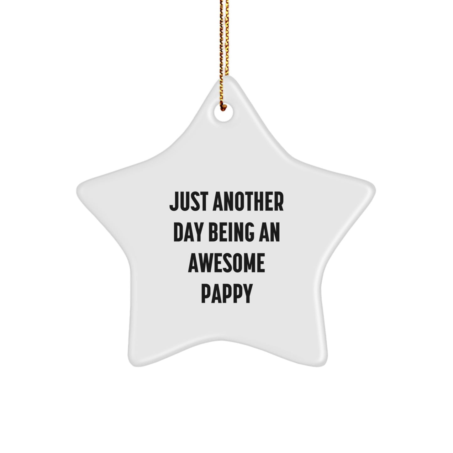 Funny Pappy Star Ornament with Just Another Day Being An Awesome Pappy Quote Gifts for Men from Family - Image 1