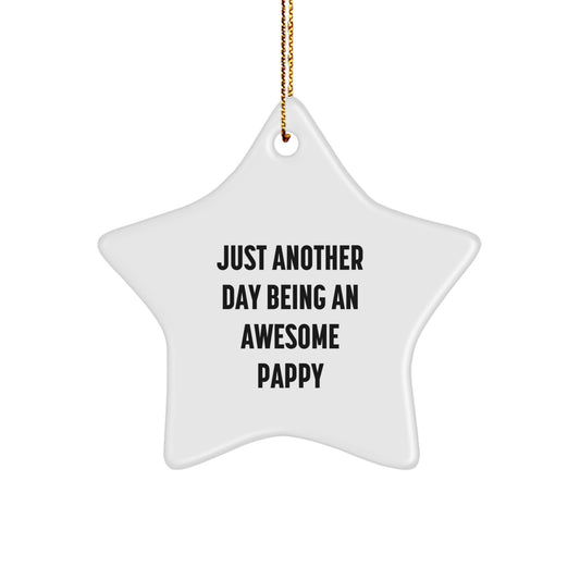 Funny Pappy Star Ornament with Just Another Day Being An Awesome Pappy Quote Gifts for Men from Family - Image 1