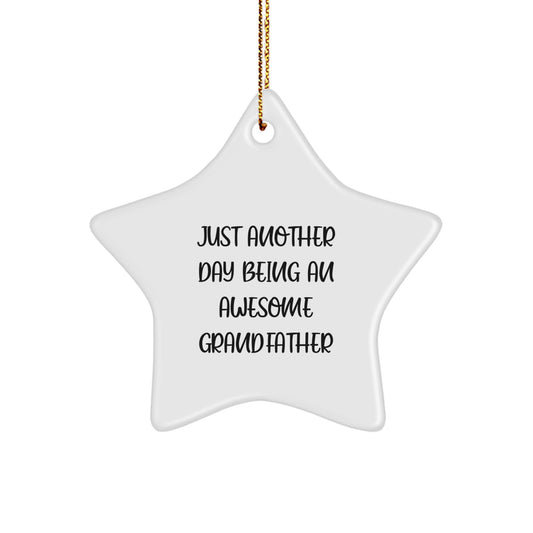 Gifts from Grandpa, Awesome Grandfather Star Ornament, Christmas Unique Star Gift for Men - Image 1