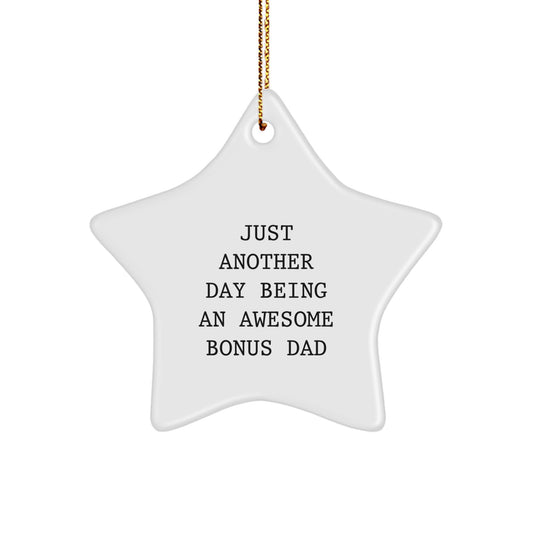 Funny Bonus Dad Star Ornament Gifts from Men to Bonus Dad for Christmas Unique Decorations - Image 1