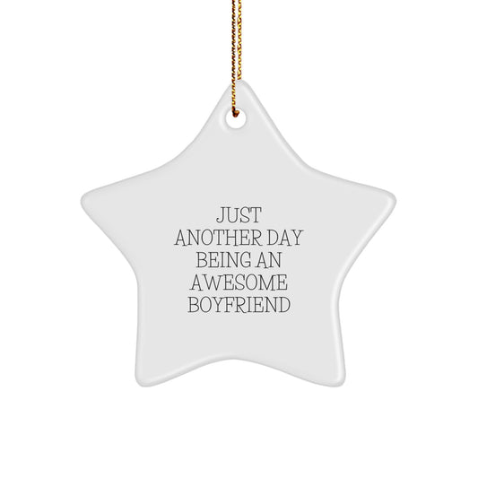 Funny Sweetheart Gifts - Just Another Day Being An Awesome Sweetheart White Star Ornament, Christmas Unique Gifts for Men from Husband, Sweetheart Star Shaped Decorations - Image 1