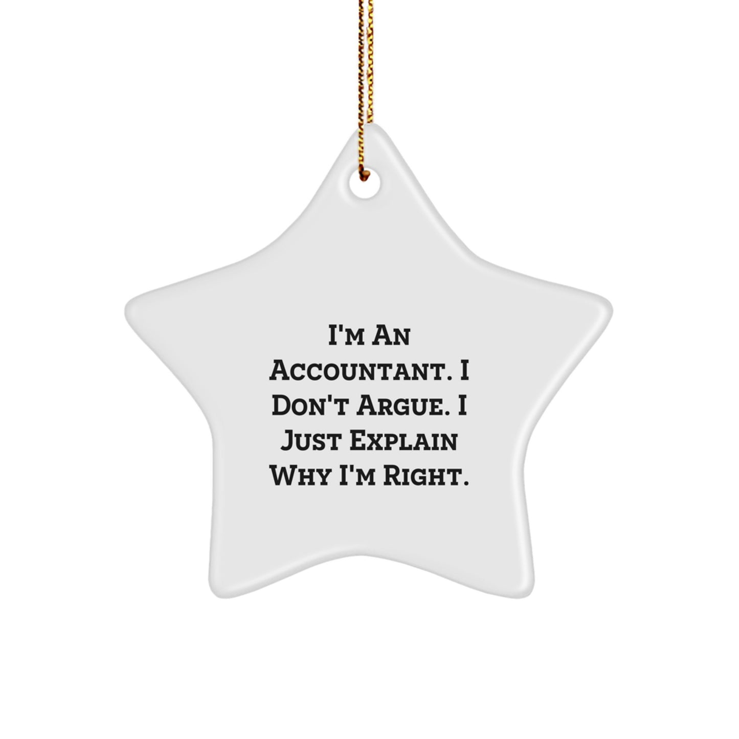 Funny Gifts from Colleagues for Accountant - Star Ornament with Inspirational Quote - Christmas Unique Gifts - Image 1