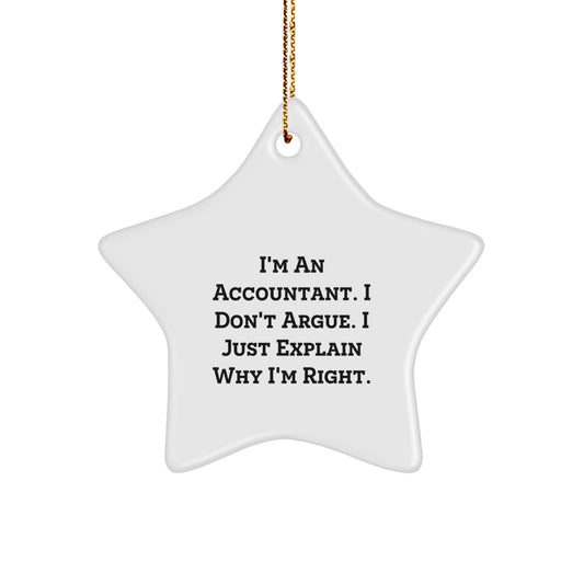Funny Gifts from Colleagues for Accountant - Star Ornament with Inspirational Quote - Christmas Unique Gifts - Image 1