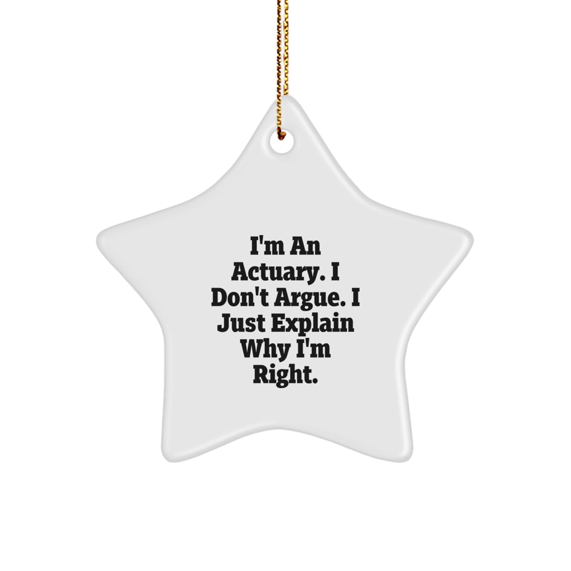 Funny Actuary Gifts from Friends, Cute Star Ornament for Actuary Men, Inspirational Christmas Unique Gifts for Actuary - Image 1