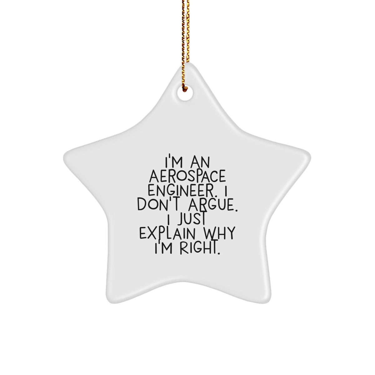 Christmas Gift for Her Aerospace Engineer Star Ornament Present - Image 1