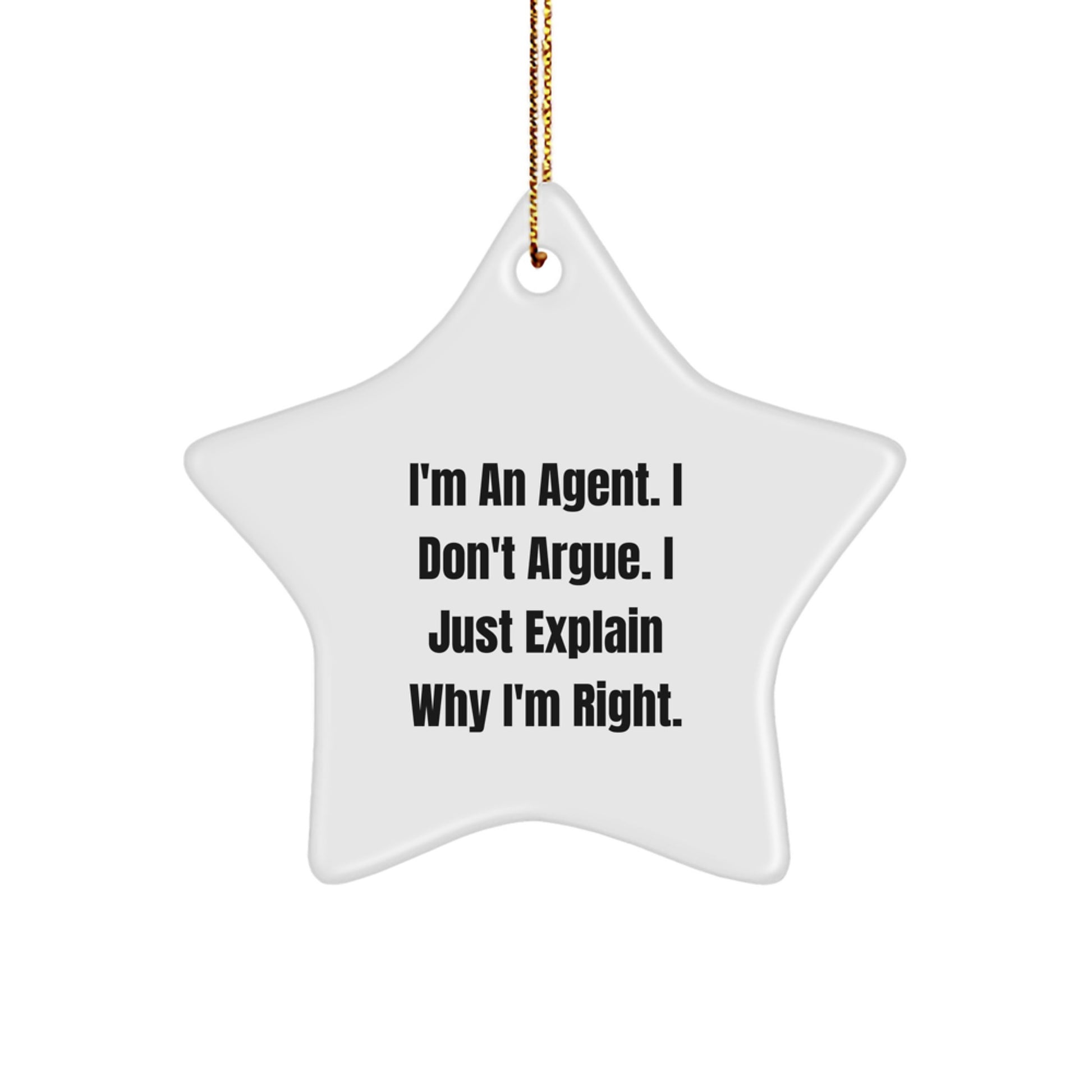 Funny Agent Gifts from Men to Agent, Unique Star Ornament for Agent, Agent Christmas Unique Gifts - Image 1