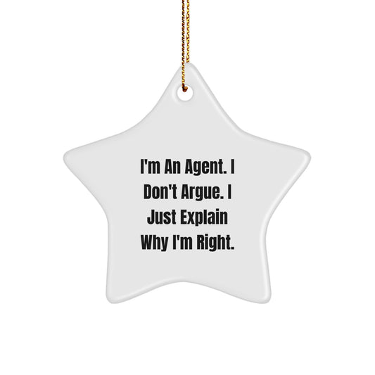 Funny Agent Gifts from Men to Agent, Unique Star Ornament for Agent, Agent Christmas Unique Gifts - Image 1