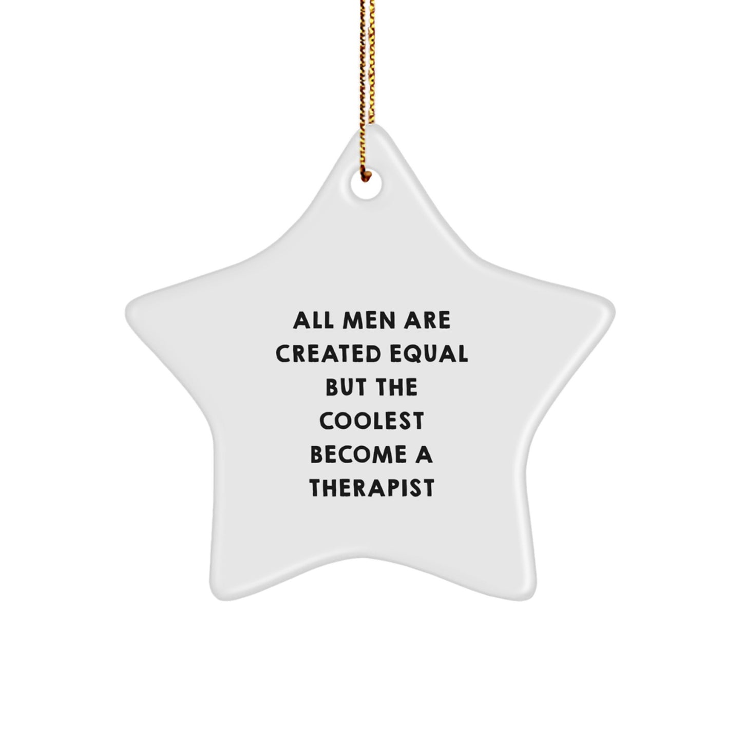 Funny Therapist Star Ornament Gifts from Men, Gifts for Therapist Friends, Christmas Unique Star Decor - Image 1