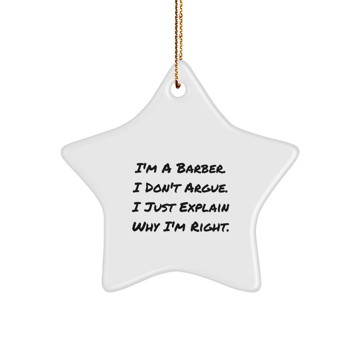 Funny Barber Star Ornaments, Gifts from Friends for Barber, Christmas Unique Star Decor - Image 1